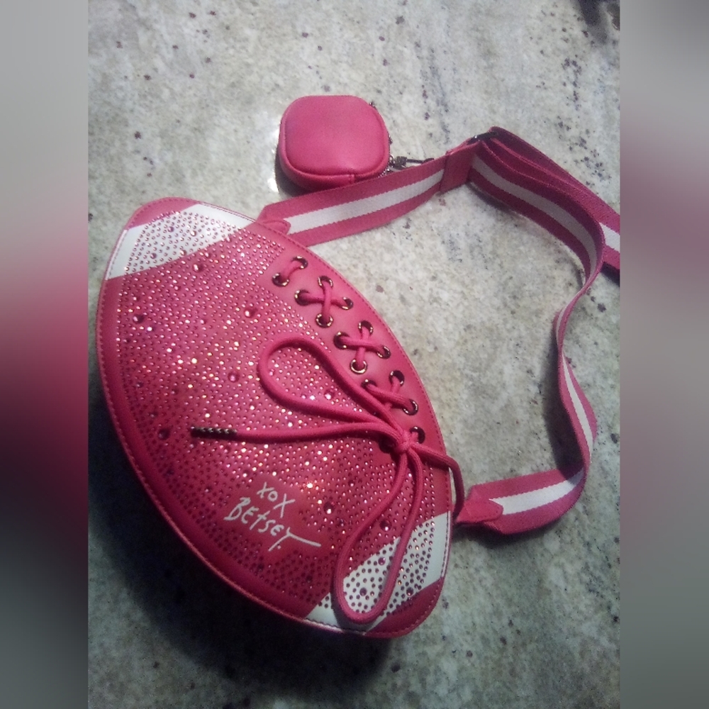 Betsey's Hot Pink Football Purse with Crystals! (On Sale through August